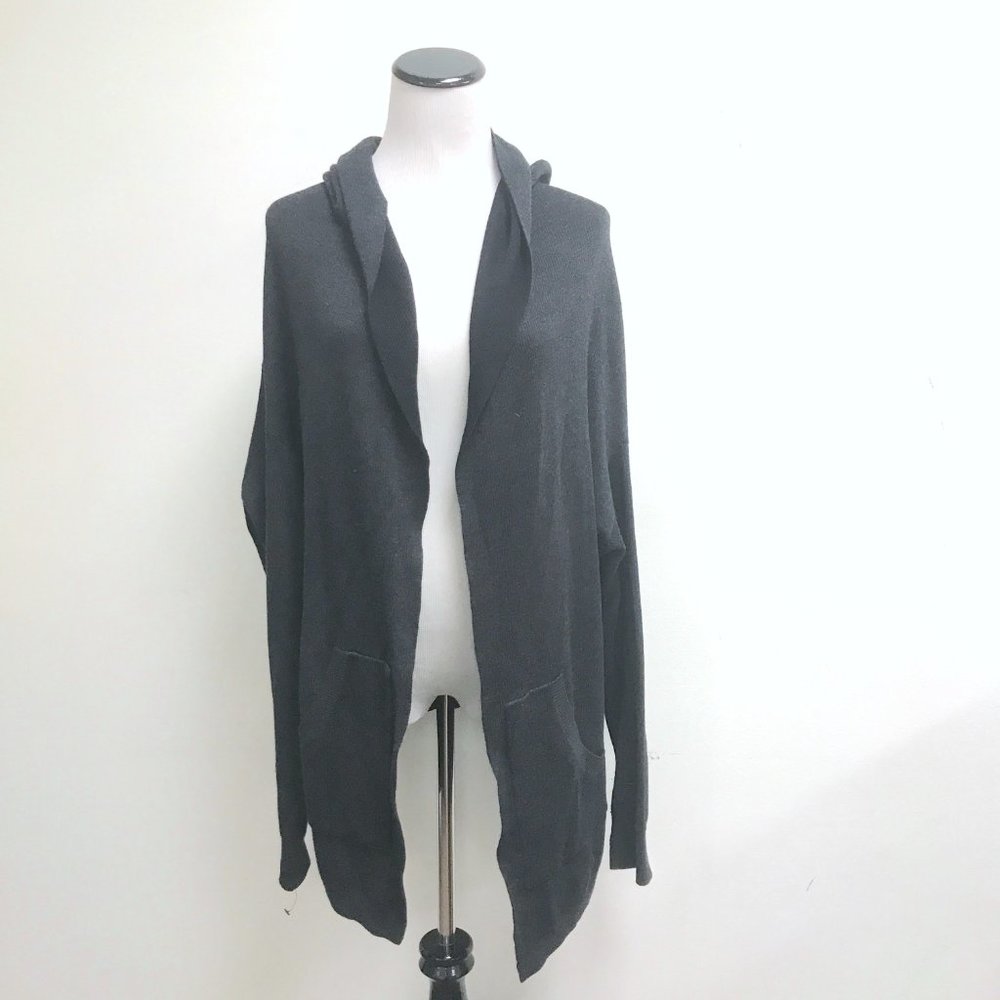 Lululemon black hoodie yoga cardigan sweater rayon tencel cashmere soft 10